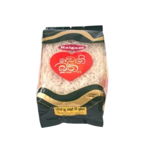 RAIGAM DEVENI BATHA
NOODLESS (WHITE) 350g ( රයිගම් දෙවනි බත නූඩ්ලස් (සුදු) 350g )