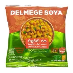 TVP DELMEGE SOYA VEGETABLE 90g ( ඩෙල්මේජ් එළවළු රස සෝයා මීට් 90g )